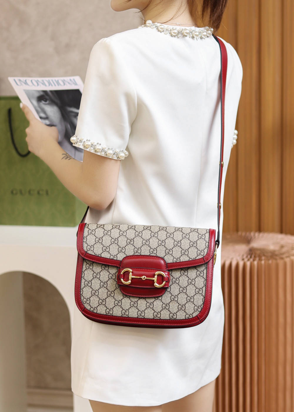Gucci Horsebit 1955马鞍包 602204红色
