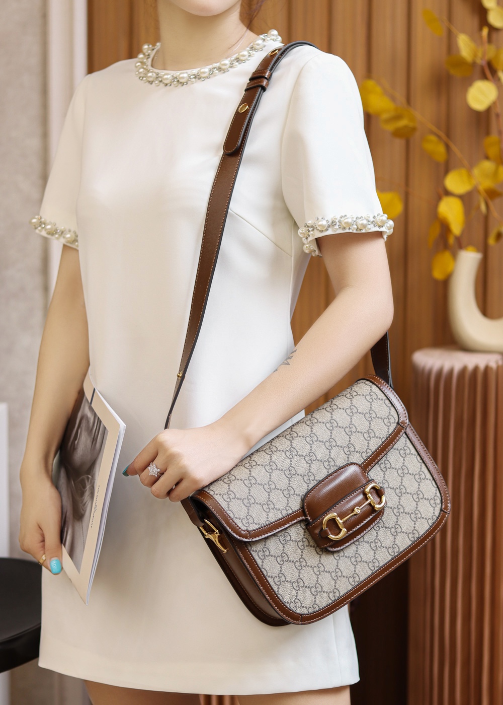 Gucci Horsebit 1955马鞍包 602204棕色