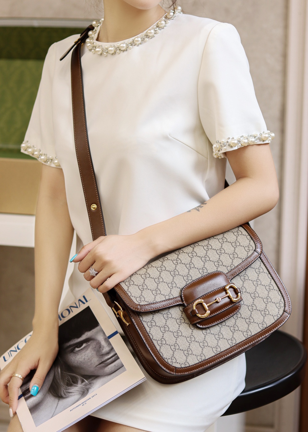 Gucci Horsebit 1955马鞍包 602204棕色