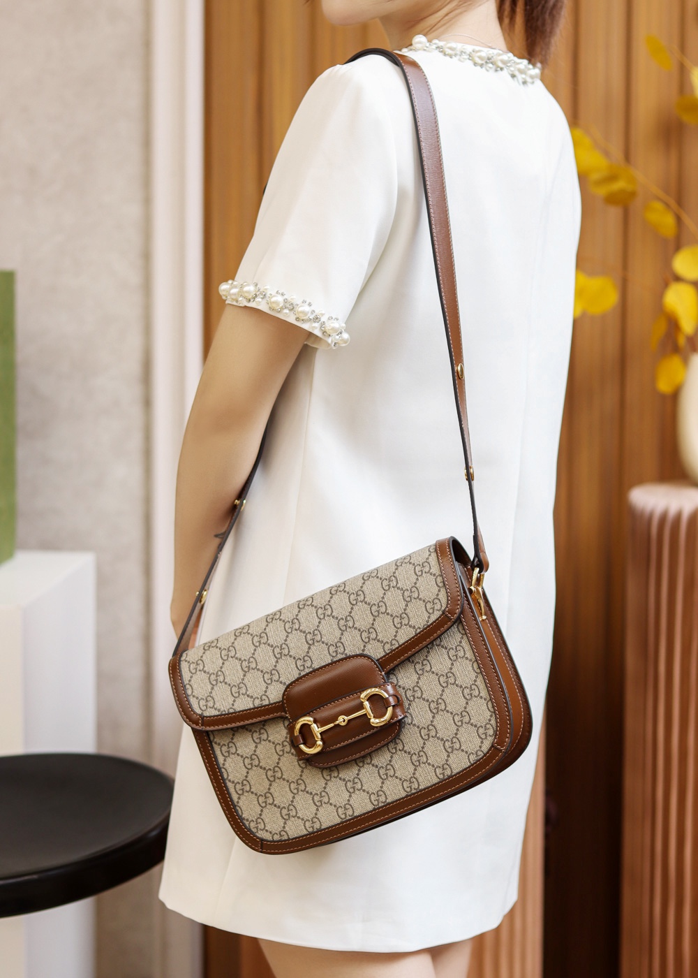 Gucci Horsebit 1955马鞍包 602204棕色
