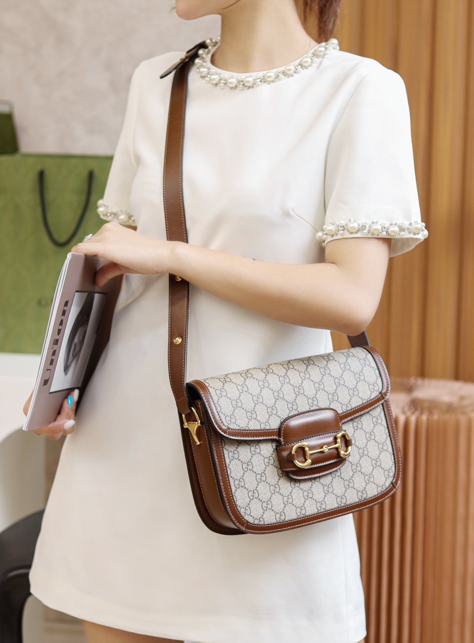 Gucci Horsebit 1955马鞍包 602204棕色