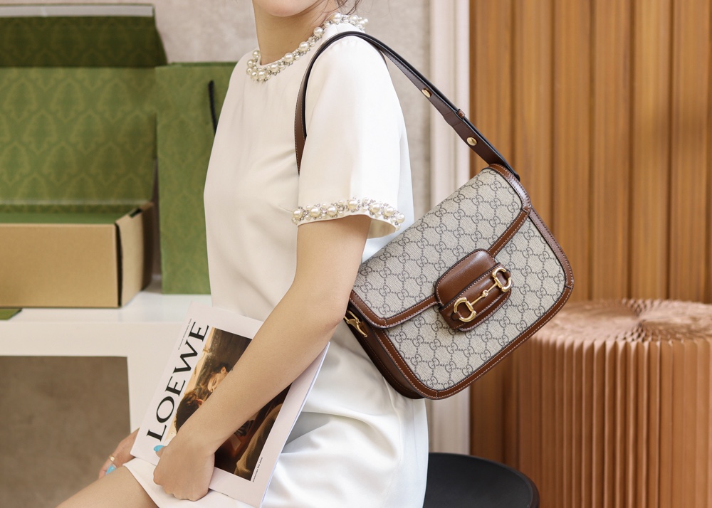 Gucci Horsebit 1955马鞍包 602204棕色