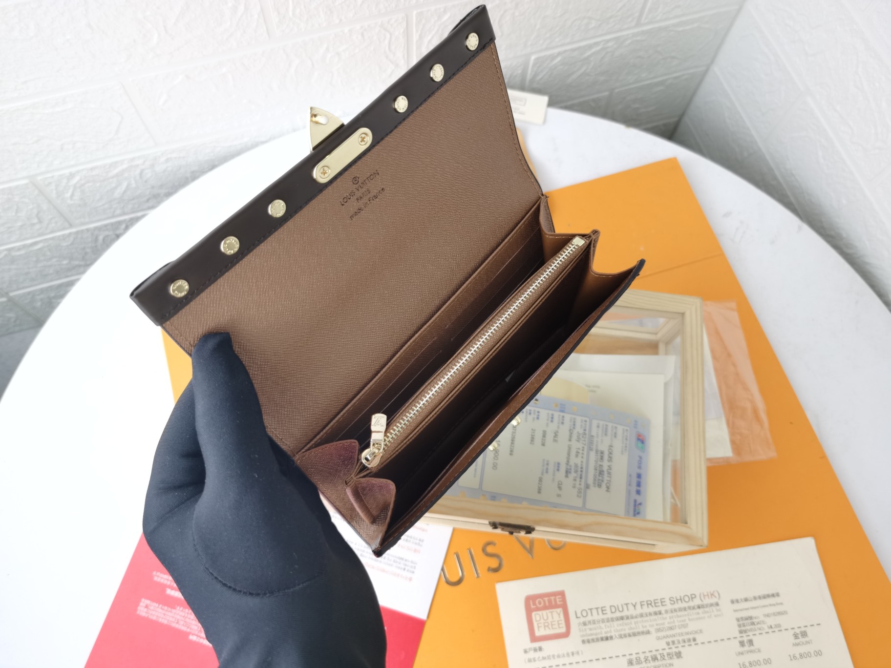 ルイ・ヴィトン Venice 財布 - Damier Ebene 帆布製の洗練されたデザイン