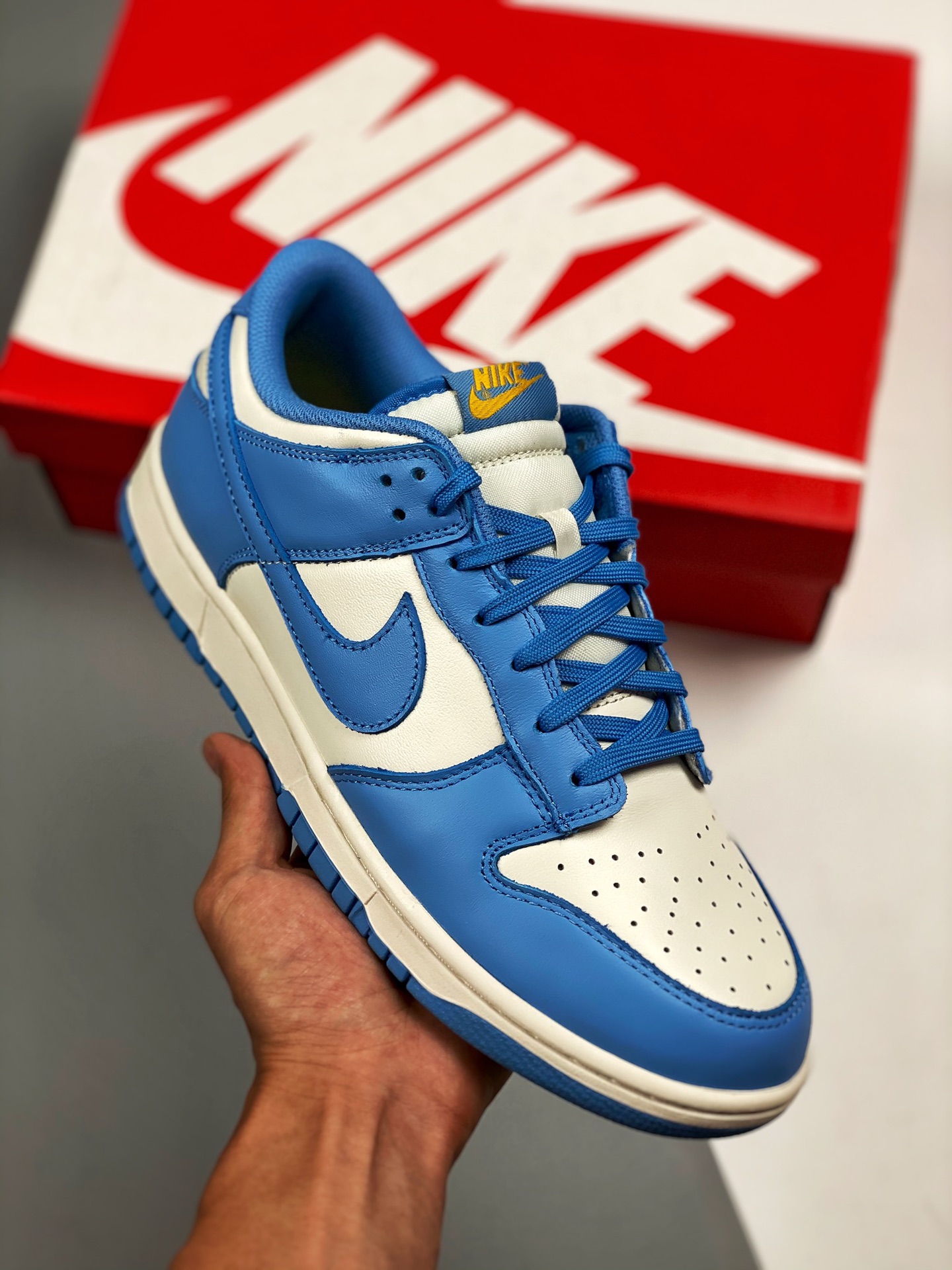 G versión original pura oferta especial beneficio 🧧 Nike Dunk Low "Coast" azul Carolina del Norte, cuero de fábrica or…