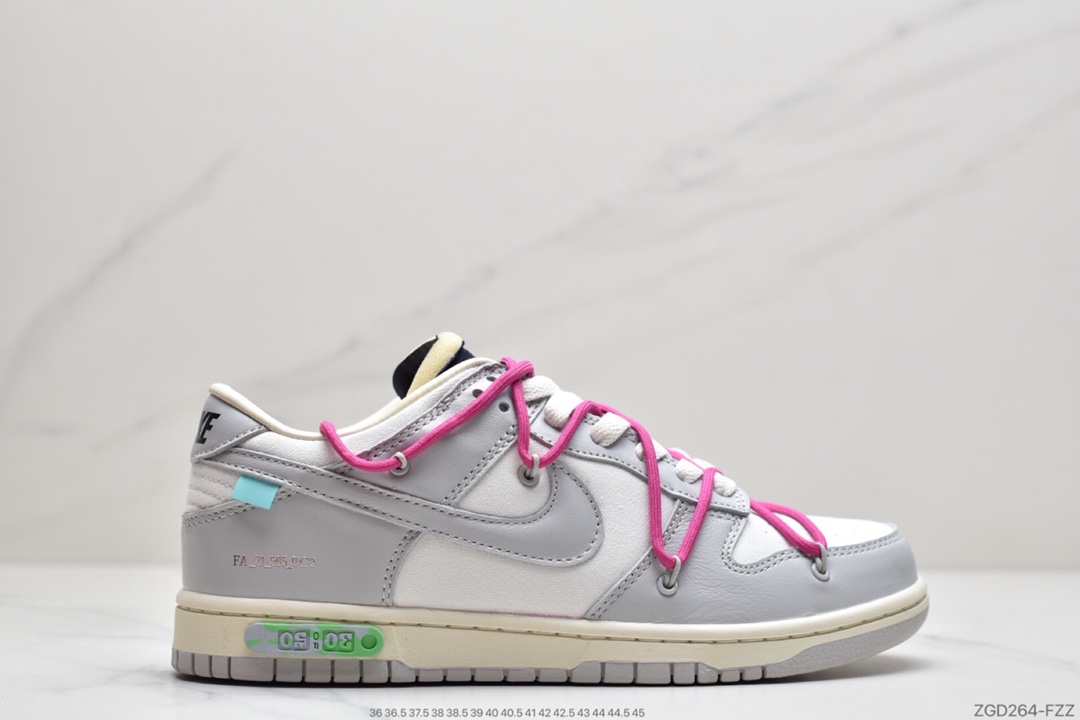 290 Off-White x Nike SB Dunk Low”The 50”扣篮系列低帮经典百搭休闲运动板鞋“OW黑衣粉紫”  DM1602-106