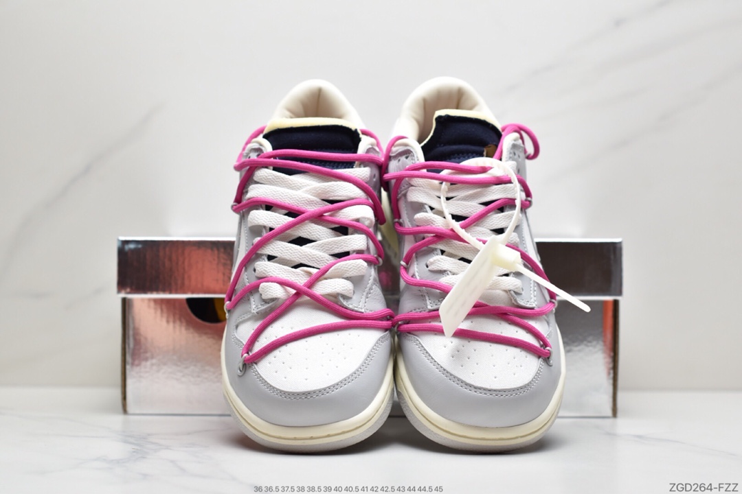 290 Off-White x Nike SB Dunk Low”The 50”扣篮系列低帮经典百搭休闲运动板鞋“OW黑衣粉紫”  DM1602-106