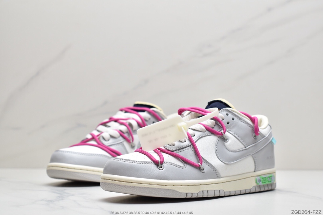 290 Off-White x Nike SB Dunk Low”The 50”扣篮系列低帮经典百搭休闲运动板鞋“OW黑衣粉紫”  DM1602-106