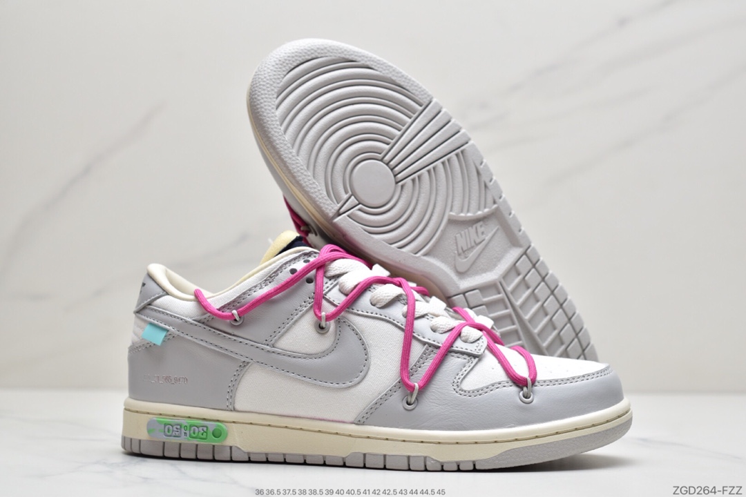 290 Off-White x Nike SB Dunk Low”The 50”扣篮系列低帮经典百搭休闲运动板鞋“OW黑衣粉紫”  DM1602-106