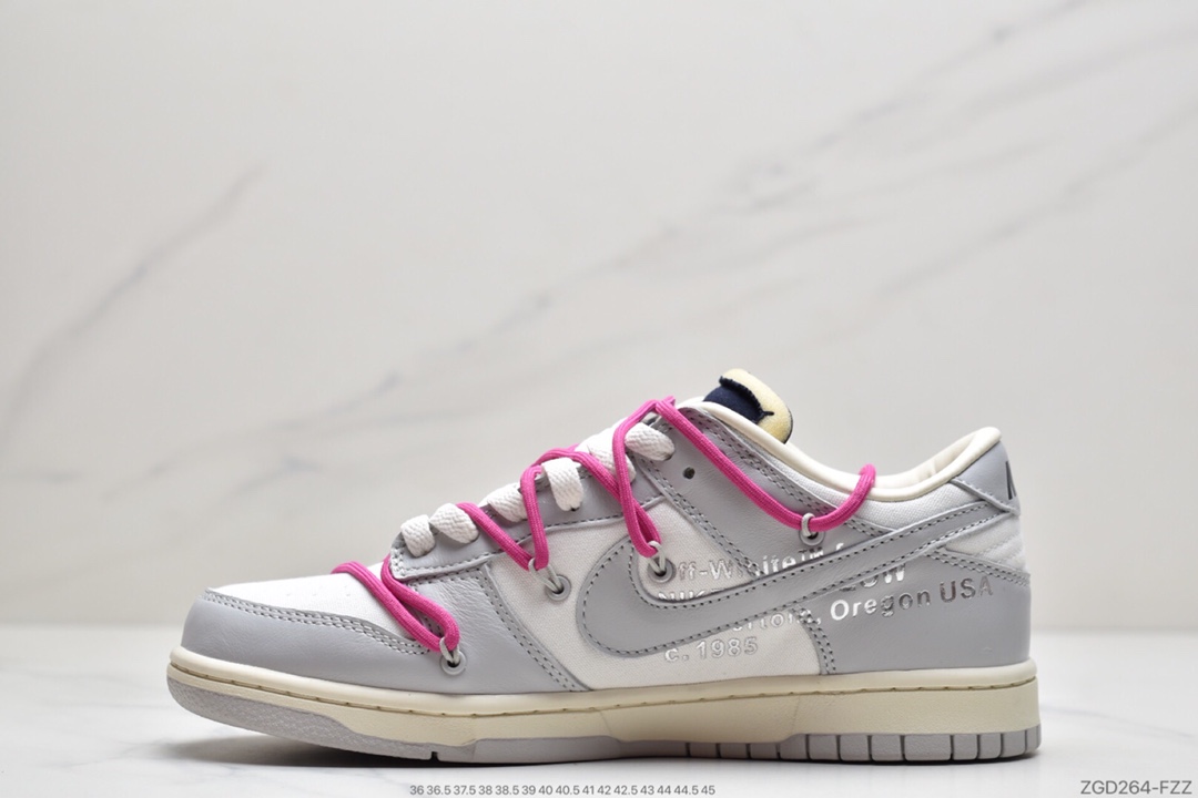 290 Off-White x Nike SB Dunk Low”The 50”扣篮系列低帮经典百搭休闲运动板鞋“OW黑衣粉紫”  DM1602-106