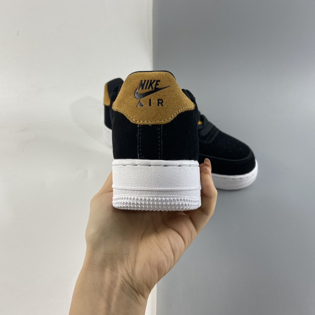 P200 Nk Air Force 1′07 黑粉帆布鞋 空军一号经典低帮百搭休闲运动板鞋“镂空马赛克勾”CJ4093-002