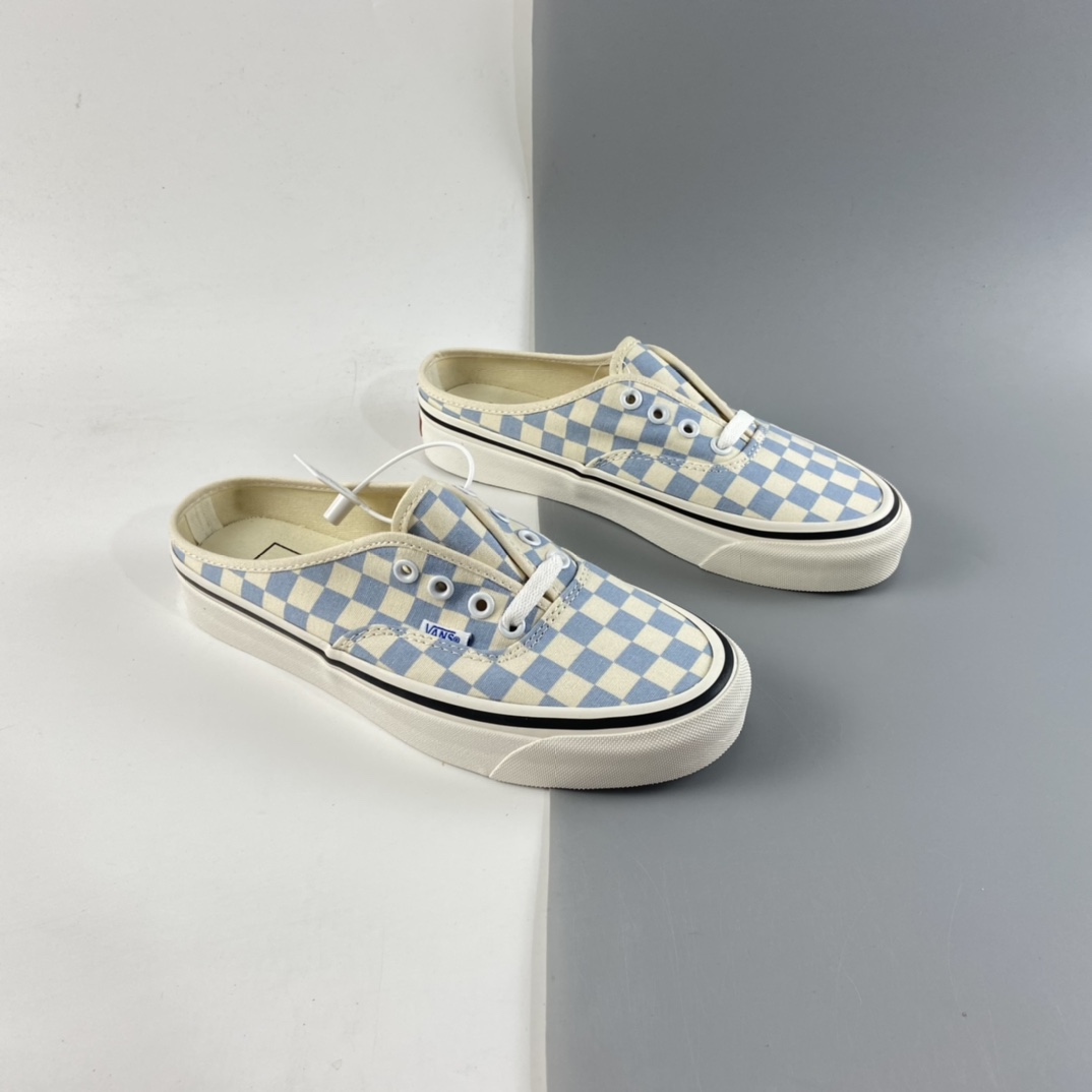 P140 Vans Authentic 万斯安纳海姆棋盘格子半拖懒人一脚蹬 经典aut VN0A54F75BU