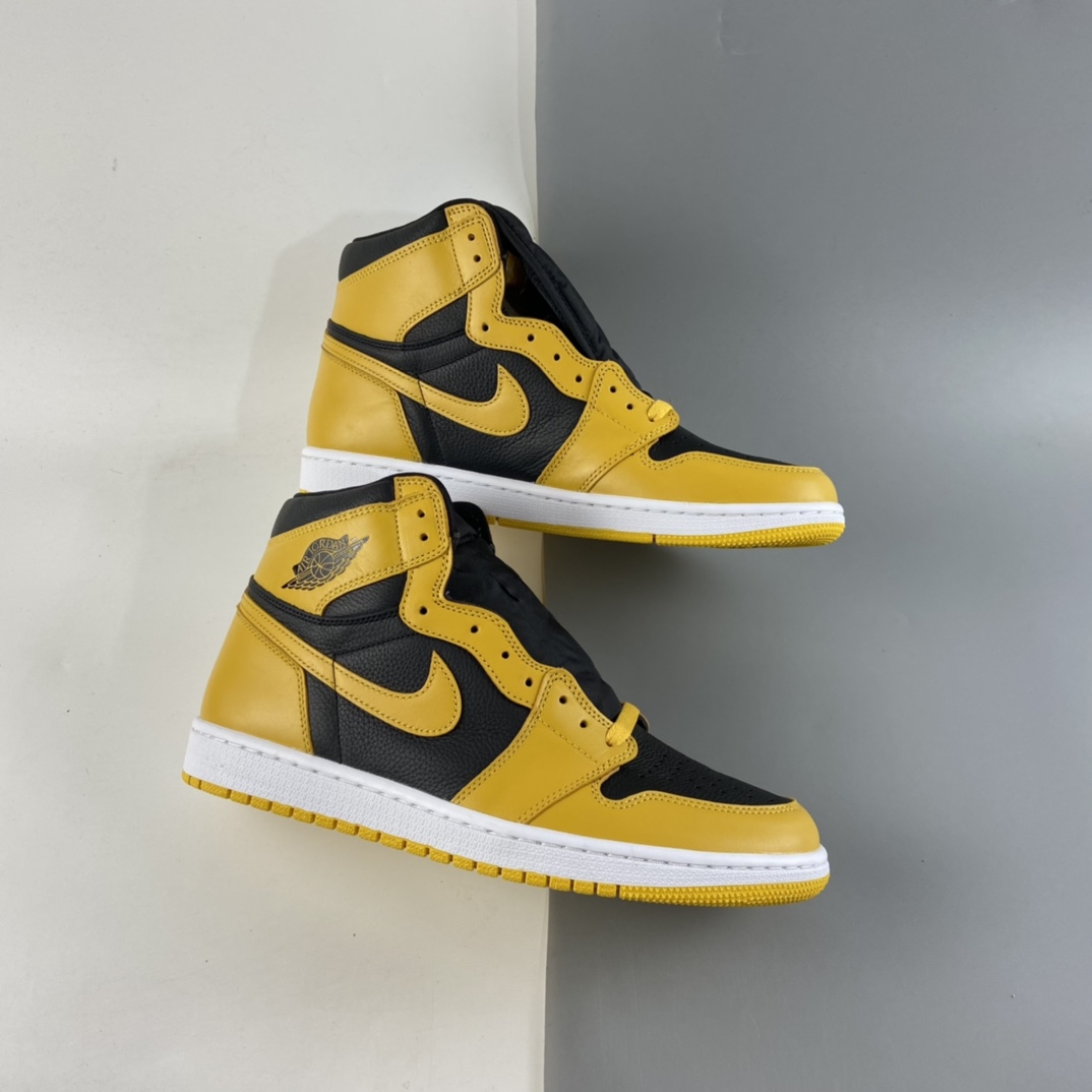 P450 Nk Air Jordan 1 Retro High OG”Pollen”AJ1代经典复古经典高帮百搭文化篮球鞋“黑黄”555088-701