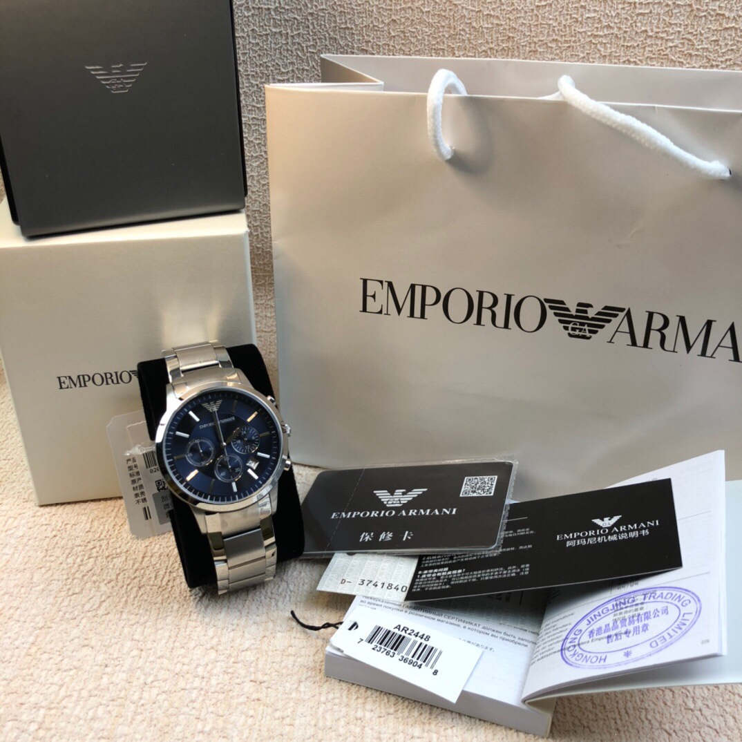 Armani Armani original Modelo: Ar2448 Caja: Acero inoxidable 316L Espejo del reloj: Vidrio mineral reforzado Correa: Ac…