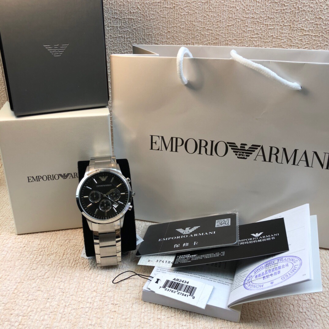 Modelo original Armani Armani: Ar2434 Caja: acero inoxidable 316L Espejo del reloj: vidrio mineral reforzado Correa: ac…