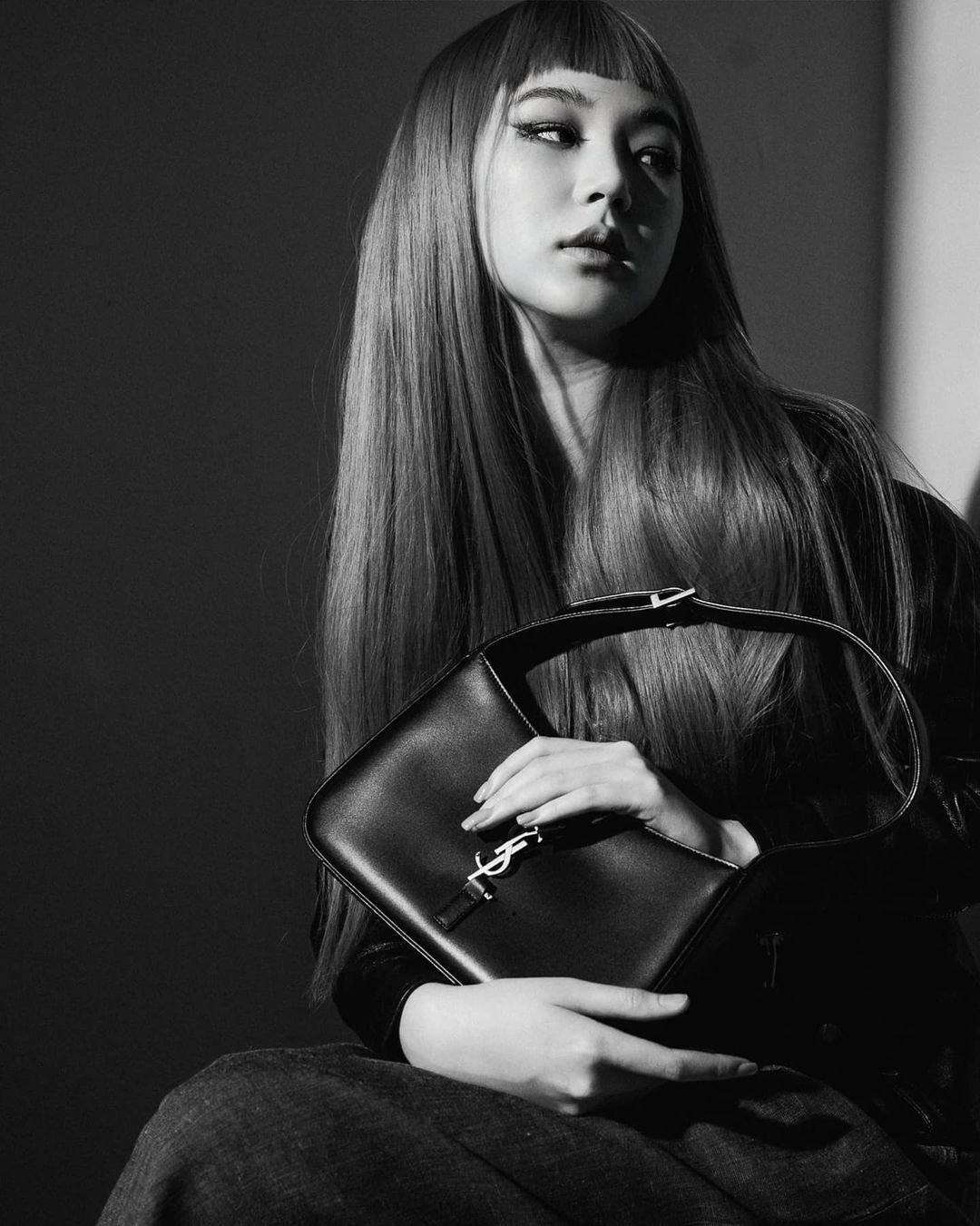 Saint laurent Ysl LE 5 À 7 平纹腋下包 657228黑色