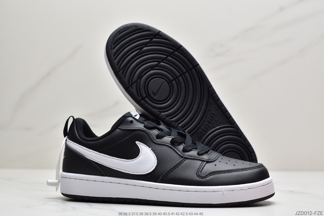 140 经典校园配色，耐克Nike Court Borough Low”All White”学院系列休闲运动皮革板鞋BQ5448-103