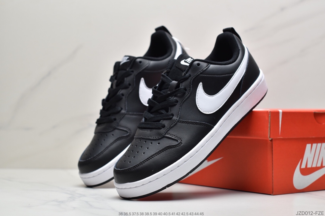 140 经典校园配色，耐克Nike Court Borough Low”All White”学院系列休闲运动皮革板鞋BQ5448-103