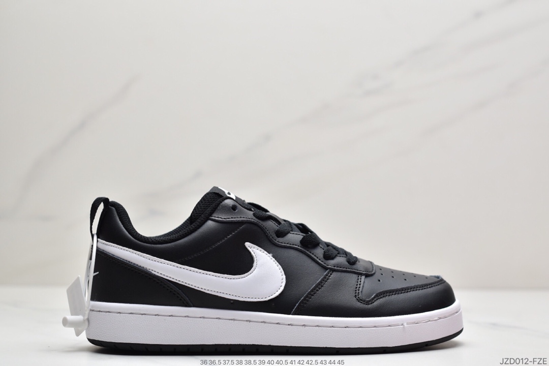 140 经典校园配色，耐克Nike Court Borough Low”All White”学院系列休闲运动皮革板鞋BQ5448-103