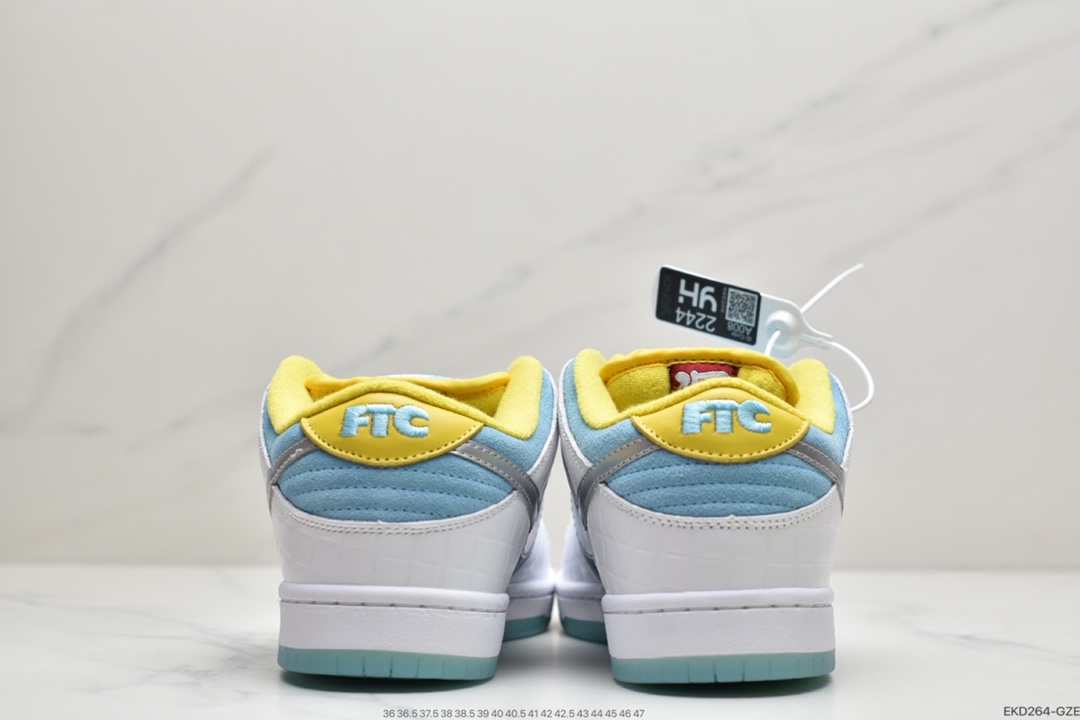 380 SB板鞋 蓝白色 网格  Nike SB Dunk LowFTC Skateboarding 带来全新联名鞋款 DH7687-400