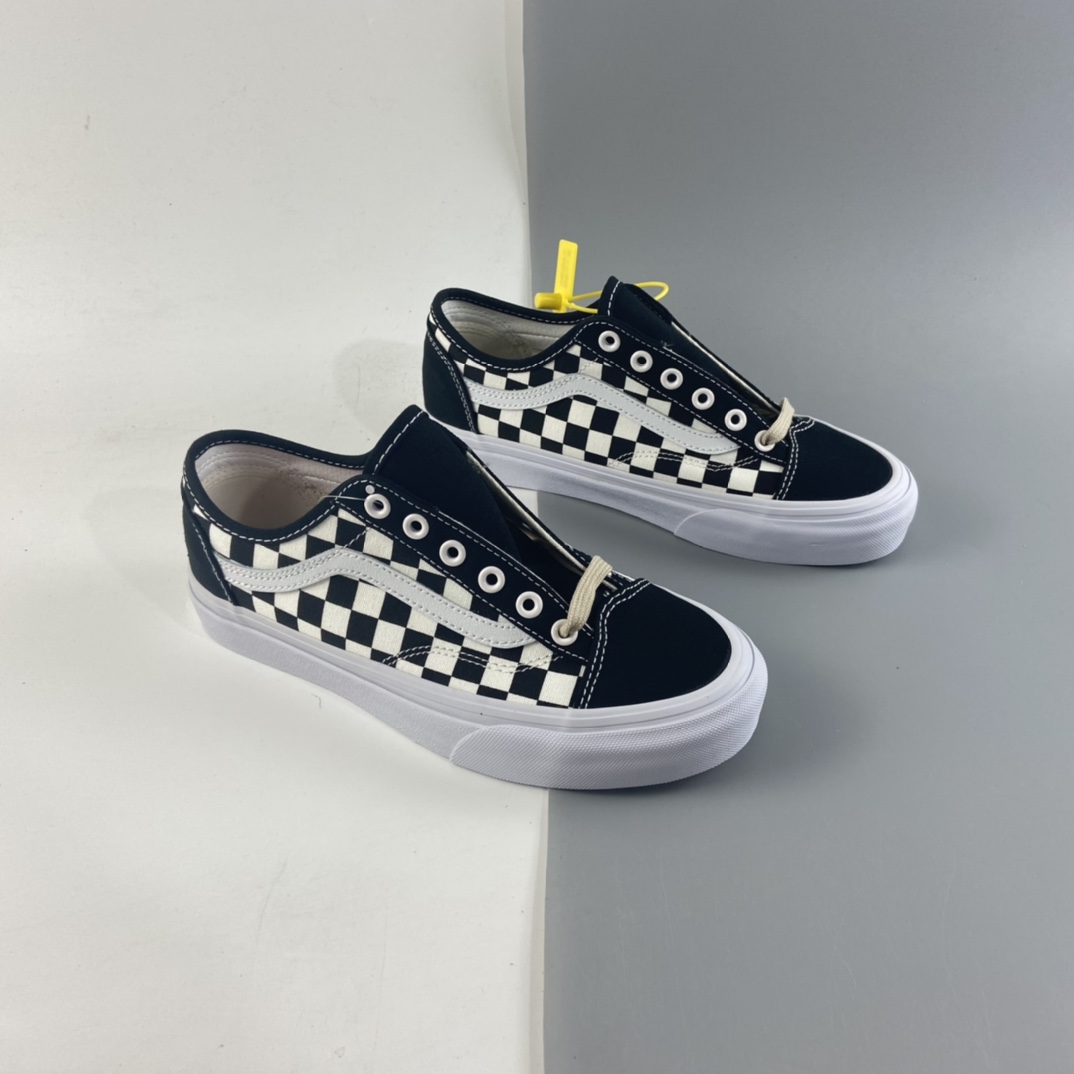 P150 Vans Style 36 范斯官方 超轻环保 小头黑白棋盘格低帮板鞋运动鞋 VN0A3MVL42E