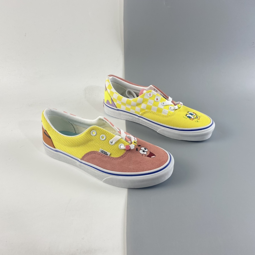 P160 Vans Era“海绵宝宝”主题动漫联名系列派大星鸳鸯粉黄低帮休闲板鞋 VN0A54F19ES