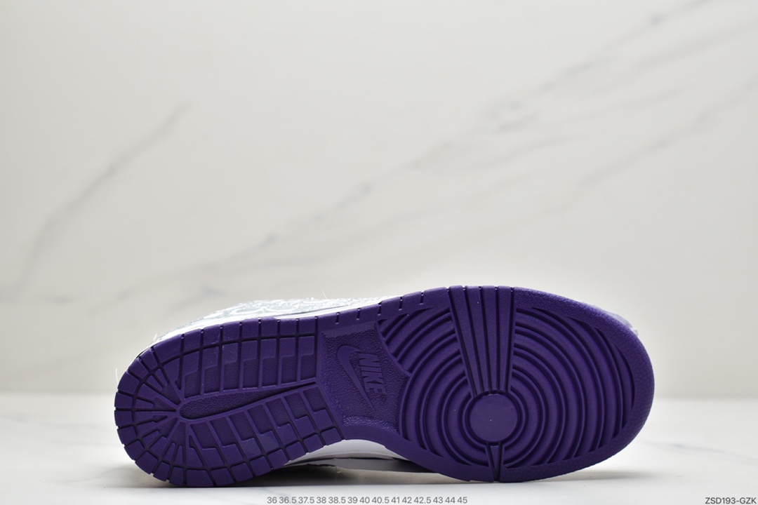 320 耐克Nike Dunk Low”Flip The Old School”白紫反钩撕纸鸳鸯 DJ4636-100