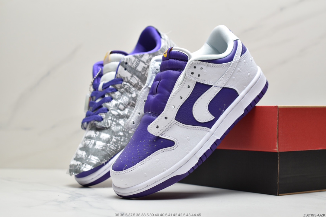 320 耐克Nike Dunk Low”Flip The Old School”白紫反钩撕纸鸳鸯 DJ4636-100