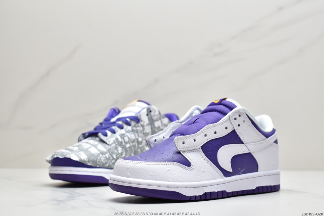 320 耐克Nike Dunk Low”Flip The Old School”白紫反钩撕纸鸳鸯 DJ4636-100