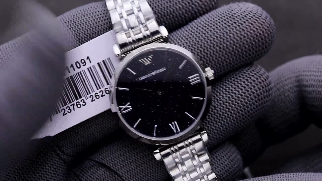 Emporio Armani ساعة نسائية AR11091 ستانلس ستيل مرصعة بالألماس