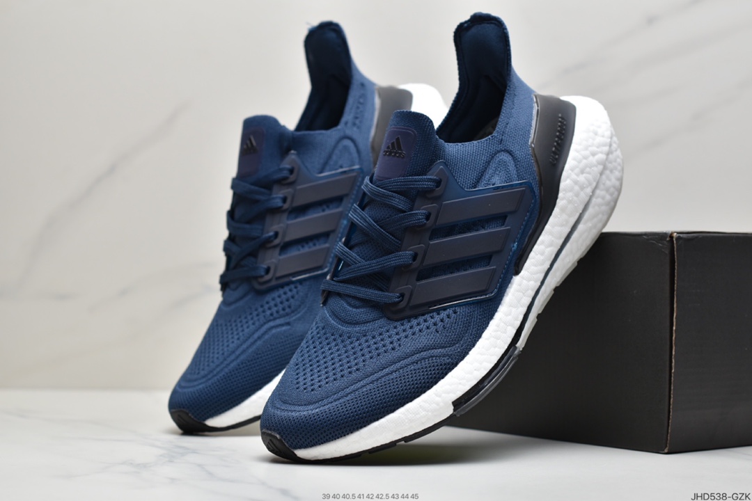 190 Adidas Ultra Boost 2021”White/Grey/Green”UB2021版袜套式针织鞋面休闲运动慢跑鞋  FY0396