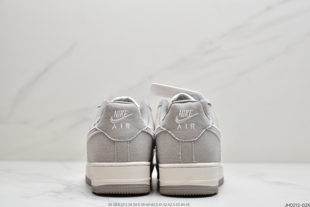 190 耐克 Nike Air Force 1 ’07 帆布米白灰  空军一号低帮休闲板鞋 bQ5806-228