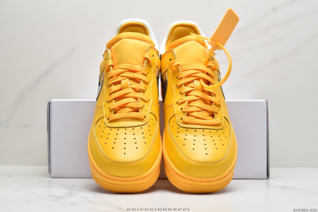 400  Off-White x NK Air Force 1 ”University Gold” 空军一号低帮板鞋 OW联名大学金 DD1876-700