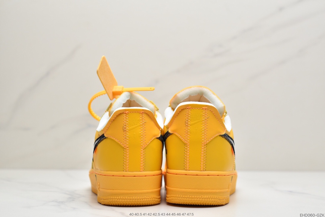 400  Off-White x NK Air Force 1 ”University Gold” 空军一号低帮板鞋 OW联名大学金 DD1876-700