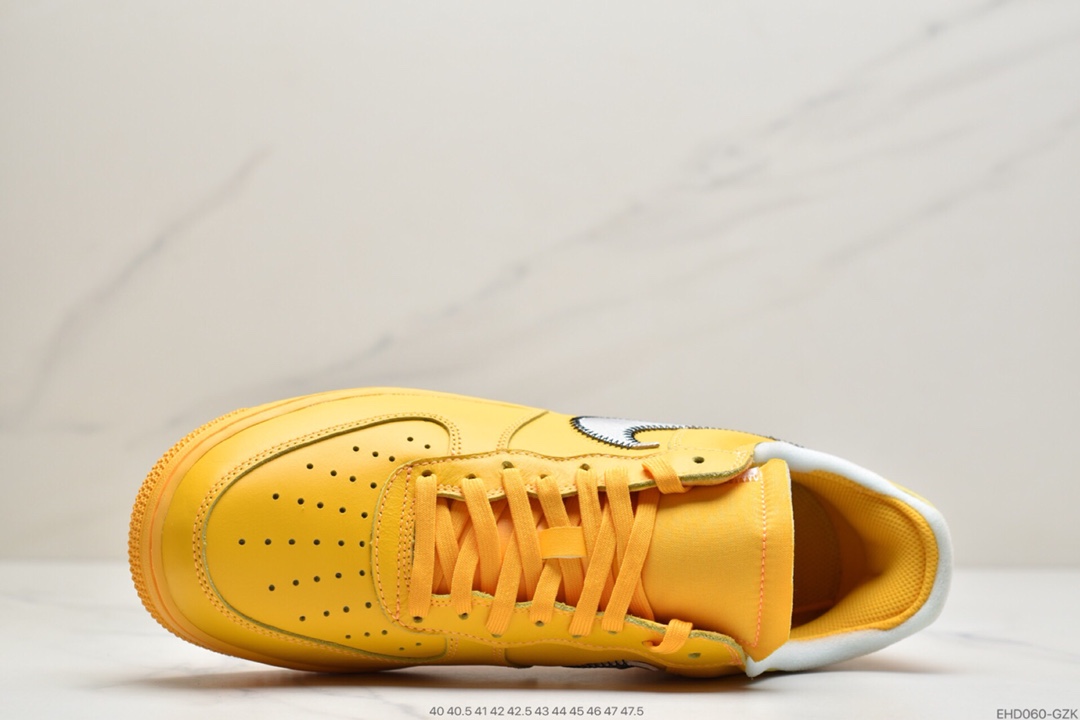 400  Off-White x NK Air Force 1 ”University Gold” 空军一号低帮板鞋 OW联名大学金 DD1876-700