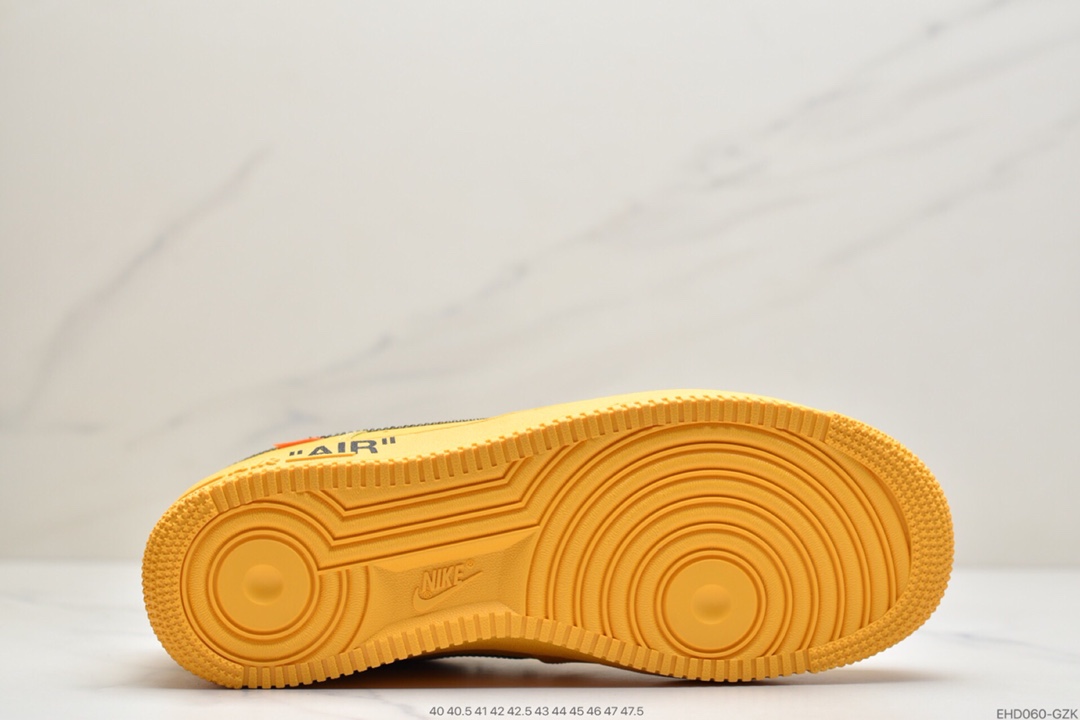 400  Off-White x NK Air Force 1 ”University Gold” 空军一号低帮板鞋 OW联名大学金 DD1876-700