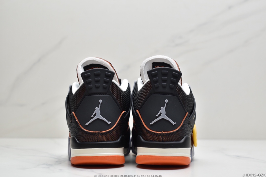 190  AJ4 黄铜 黑橙海星橙 金属橙织布 Air Jordan 4 乔4  CW7183-100