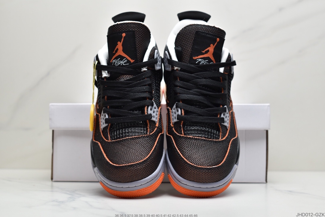 190  AJ4 黄铜 黑橙海星橙 金属橙织布 Air Jordan 4 乔4  CW7183-100