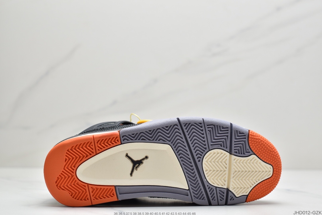 190  AJ4 黄铜 黑橙海星橙 金属橙织布 Air Jordan 4 乔4  CW7183-100