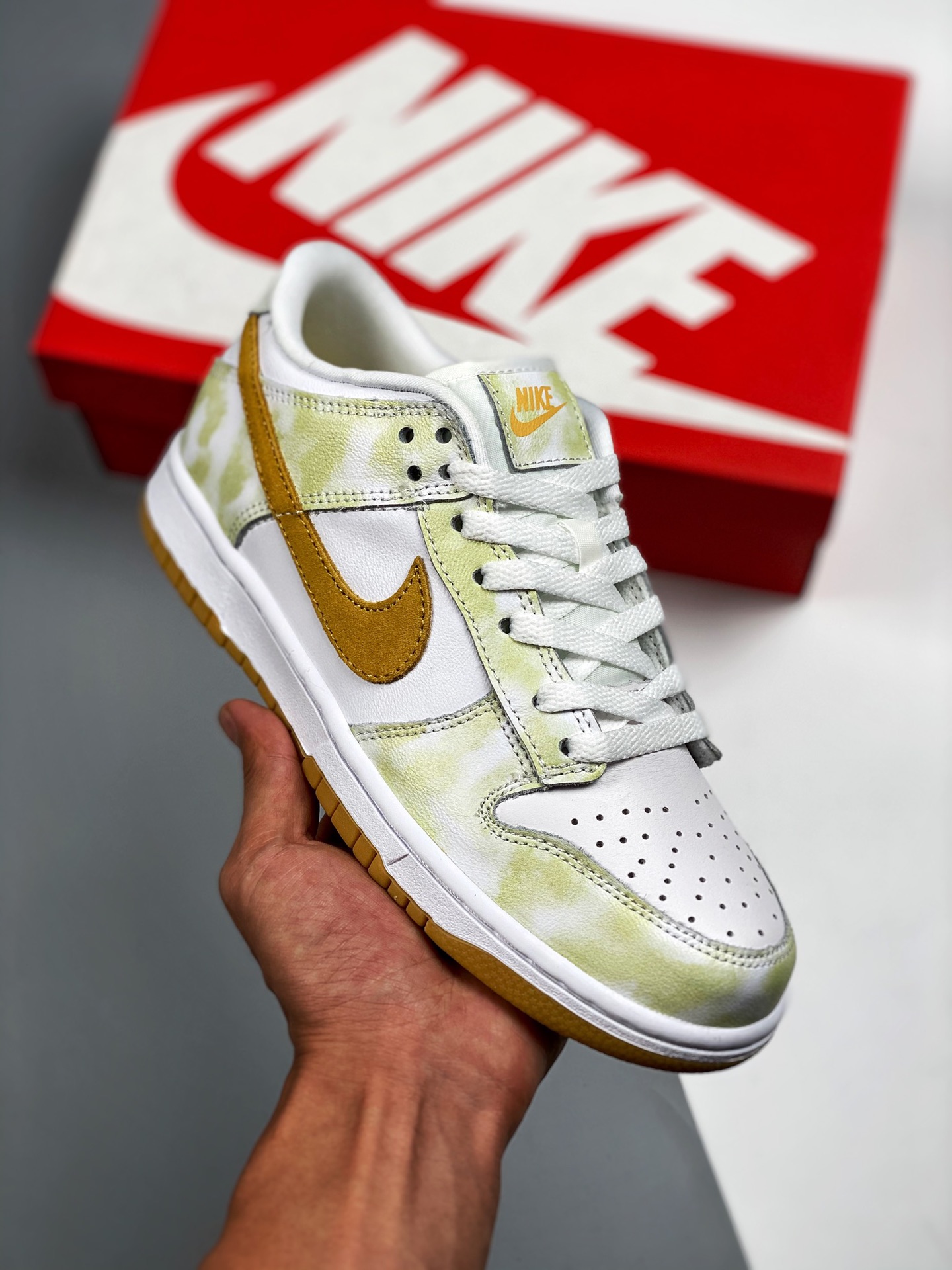 NK SB Dunk Low “Yellow Strike” blanco amarillo línea de producción original pura #etiqueta tejida de fábrica original c…