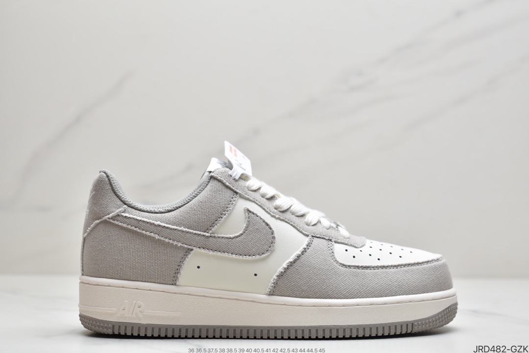 210  Nike Air Force 1 ’07 帆布米白灰  空军一号低帮休闲板鞋 bQ5806-228