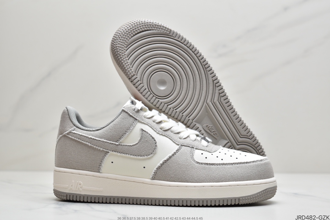 210  Nike Air Force 1 ’07 帆布米白灰  空军一号低帮休闲板鞋 bQ5806-228