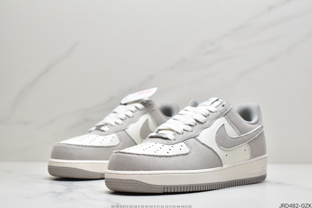 210  Nike Air Force 1 ’07 帆布米白灰  空军一号低帮休闲板鞋 bQ5806-228