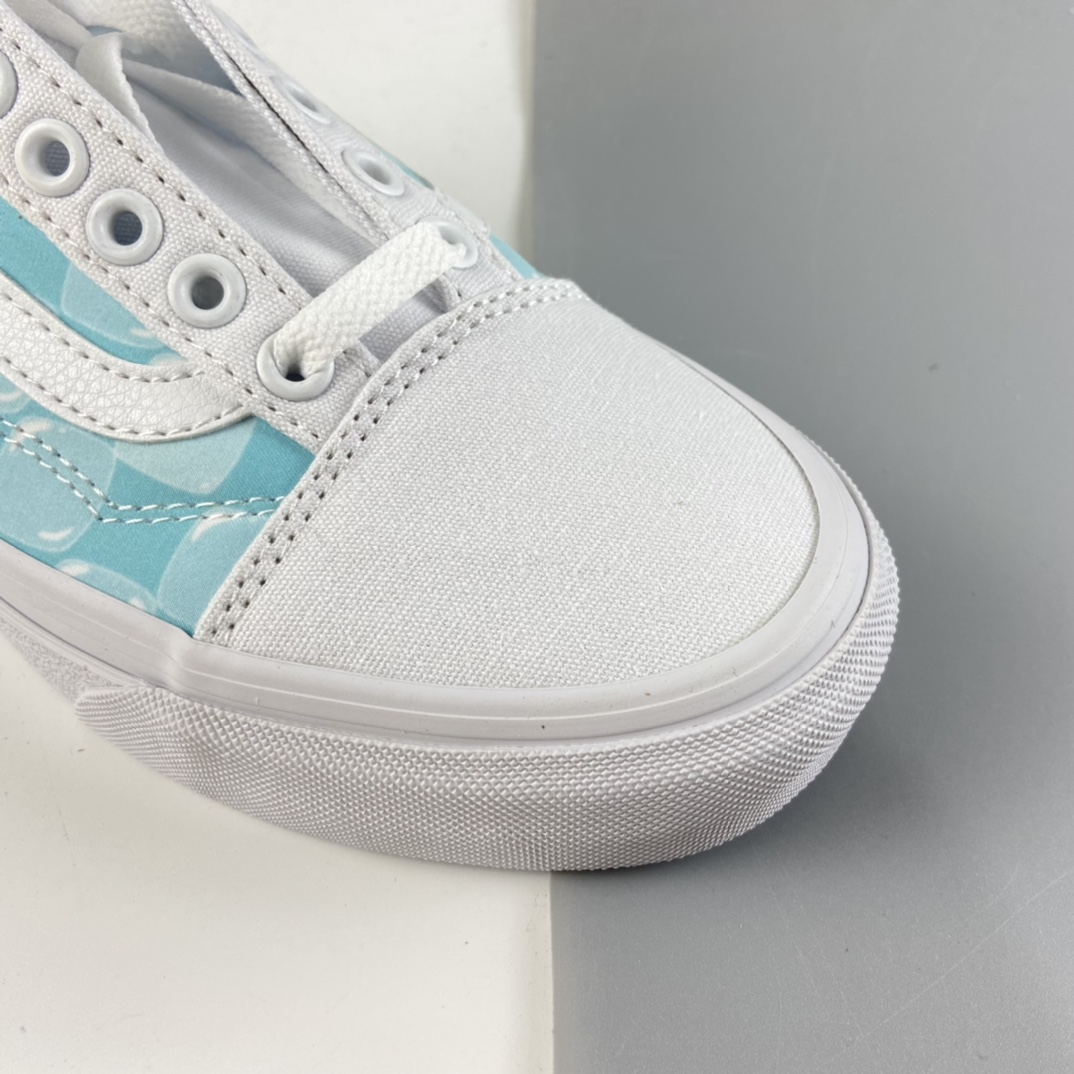 P160 Vans Old Skool 海绵宝宝联名冰蓝棋盘格子限量款”高端支线卡通情侣低帮硫化帆布休闲运动板鞋“冰蓝白卡通”VN0A38G19XC
