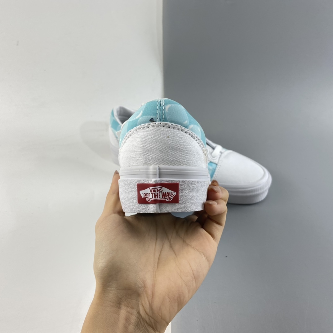 P160 Vans Old Skool 海绵宝宝联名冰蓝棋盘格子限量款”高端支线卡通情侣低帮硫化帆布休闲运动板鞋“冰蓝白卡通”VN0A38G19XC