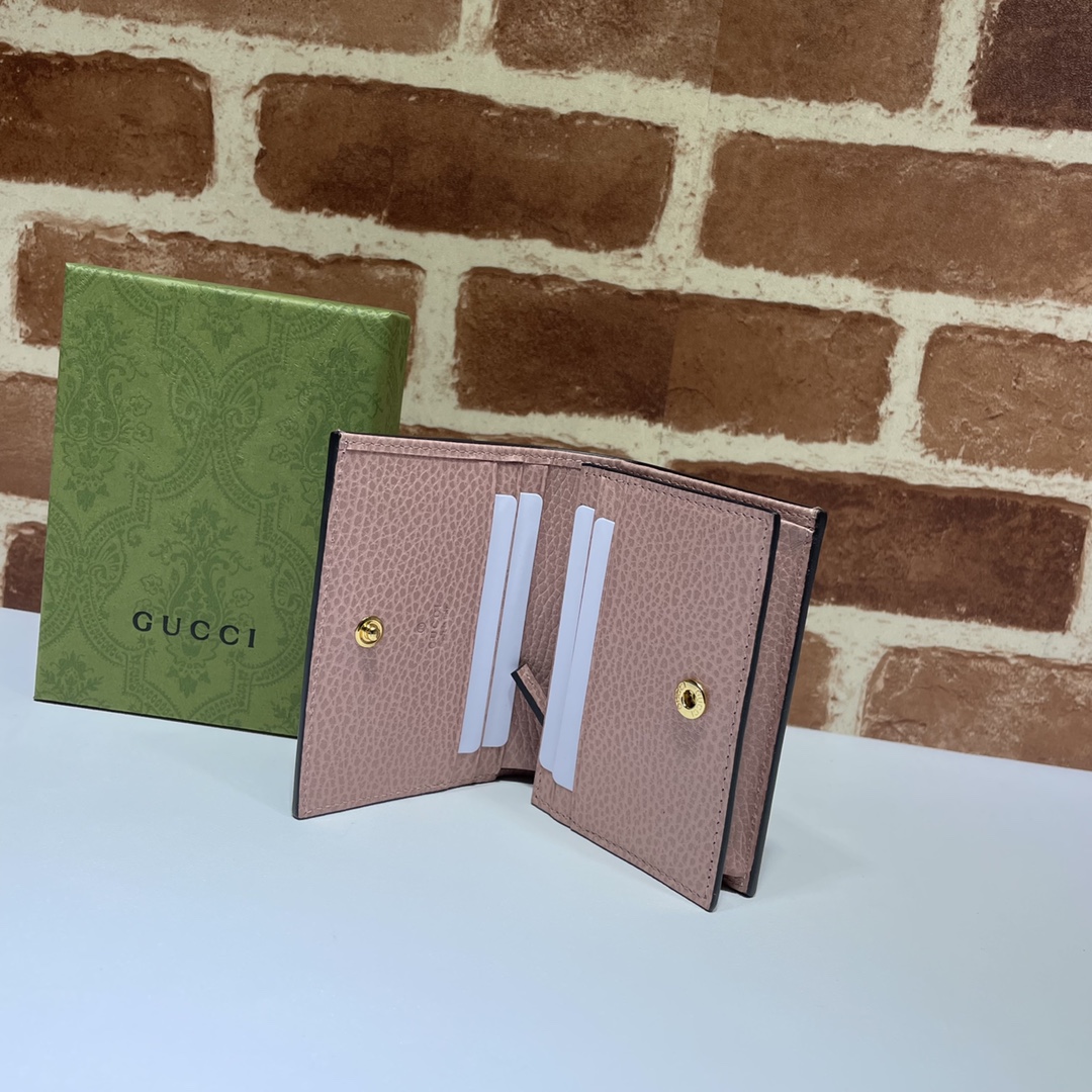 GUCCI古驰啡Pvc拼皮女士短夹658610