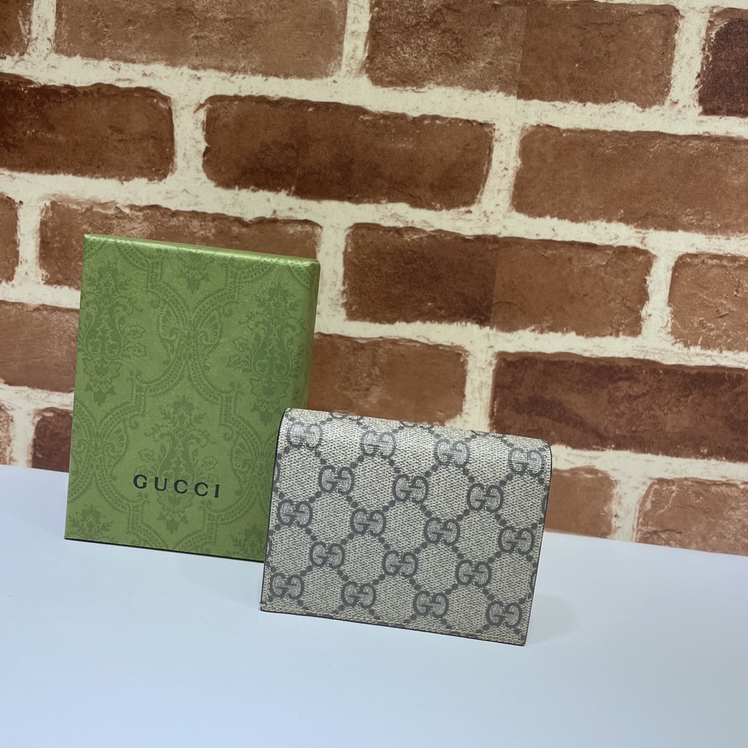 GUCCI古驰啡Pvc拼皮女士短夹658610