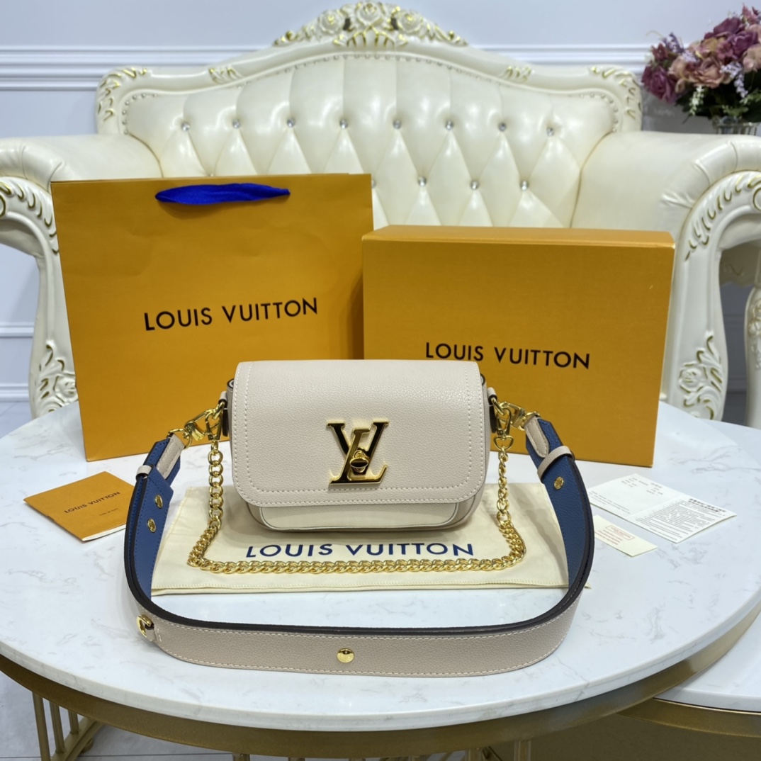 Louis Vuitton LV Lockme Tender Bags Handbags from China 2023
 Black Blue Brown Green Grey Pink Purple White Calfskin Cowhide Chains M58555