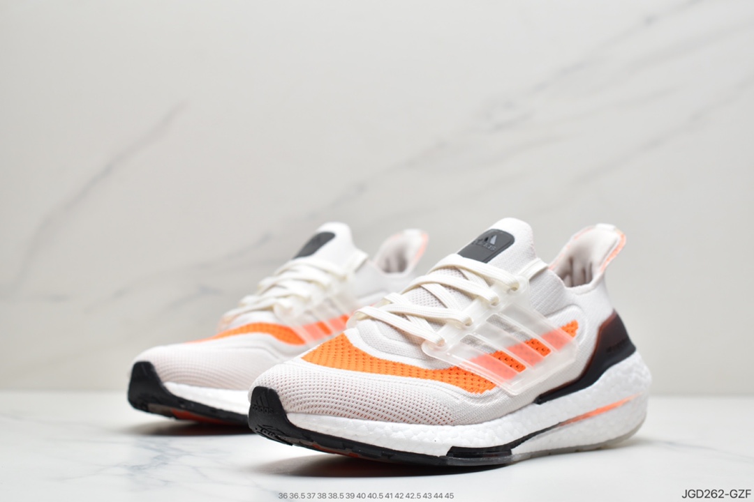 180 Adidas Ultra Boost 2021”All White”UB2021版袜套式针织鞋面休闲运动慢跑鞋  FY0375