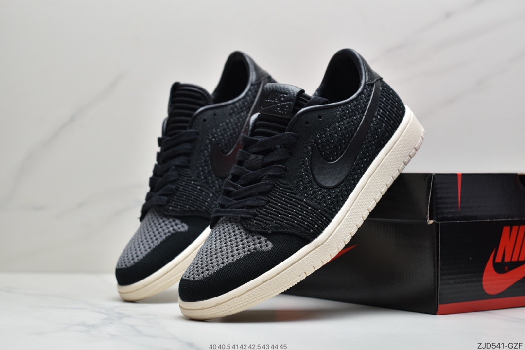240  Air Jordan 1 Retro low Flyknit AJ1 低帮 新配色 “白黑橙扣碎”  AH4506-100