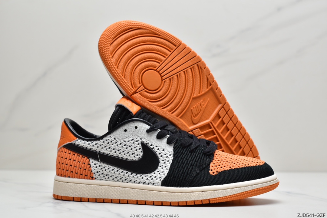 240  Air Jordan 1 Retro low Flyknit AJ1 低帮 新配色 “白黑橙扣碎”  AH4506-100